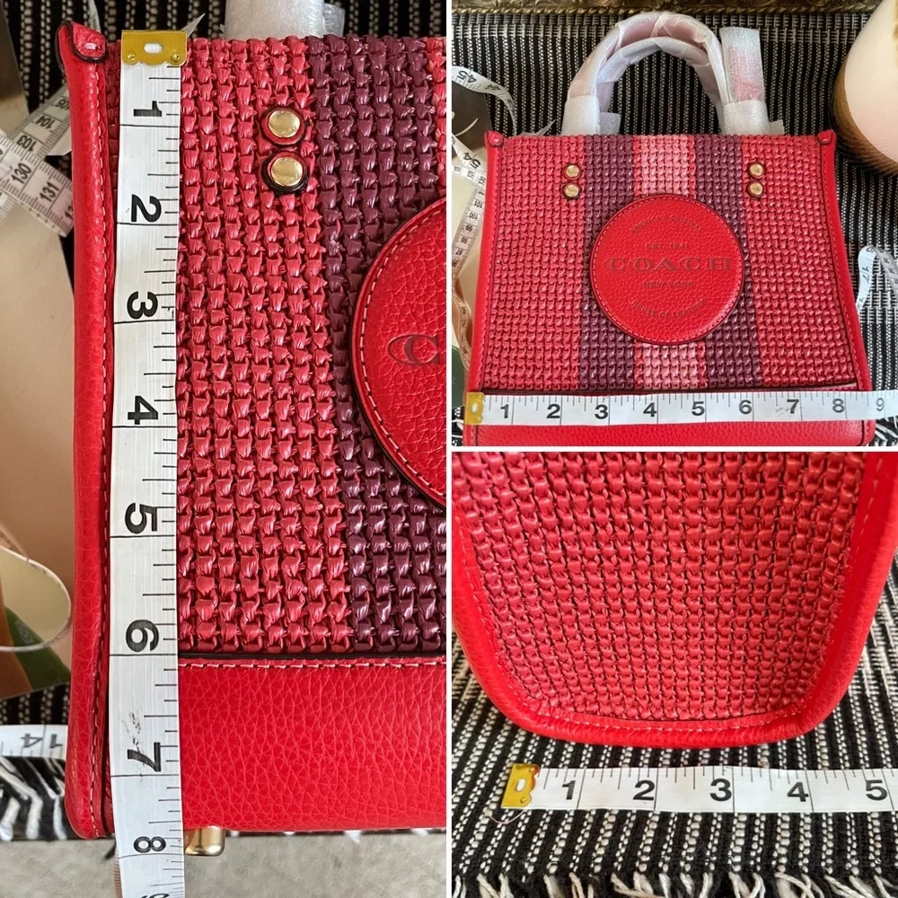 Coach Woven Summer Dempsey Tote 22 Miami Red | Resortcore Palm Beach City Chic